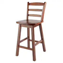Winsome Wood - Scalera Ladder-back Swivel Seat Counter Stool - Walnut