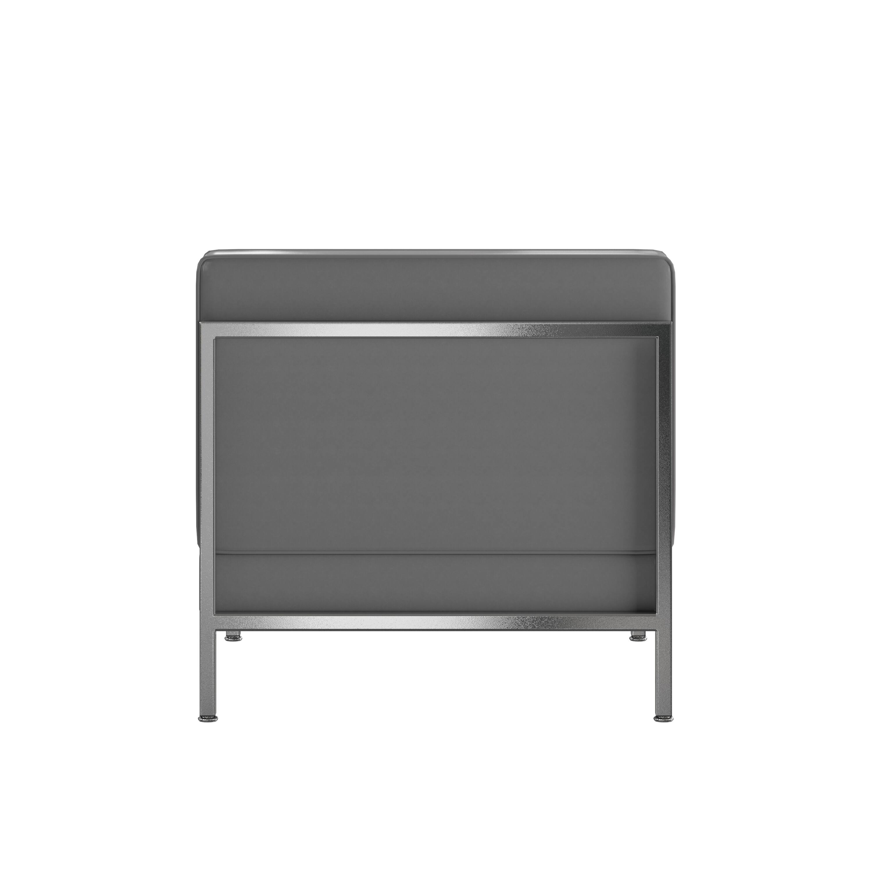Alt View 5. Emma + Oliver - Contemporary LeatherSoftSoft Reception Modular Middle Chair - Gray.