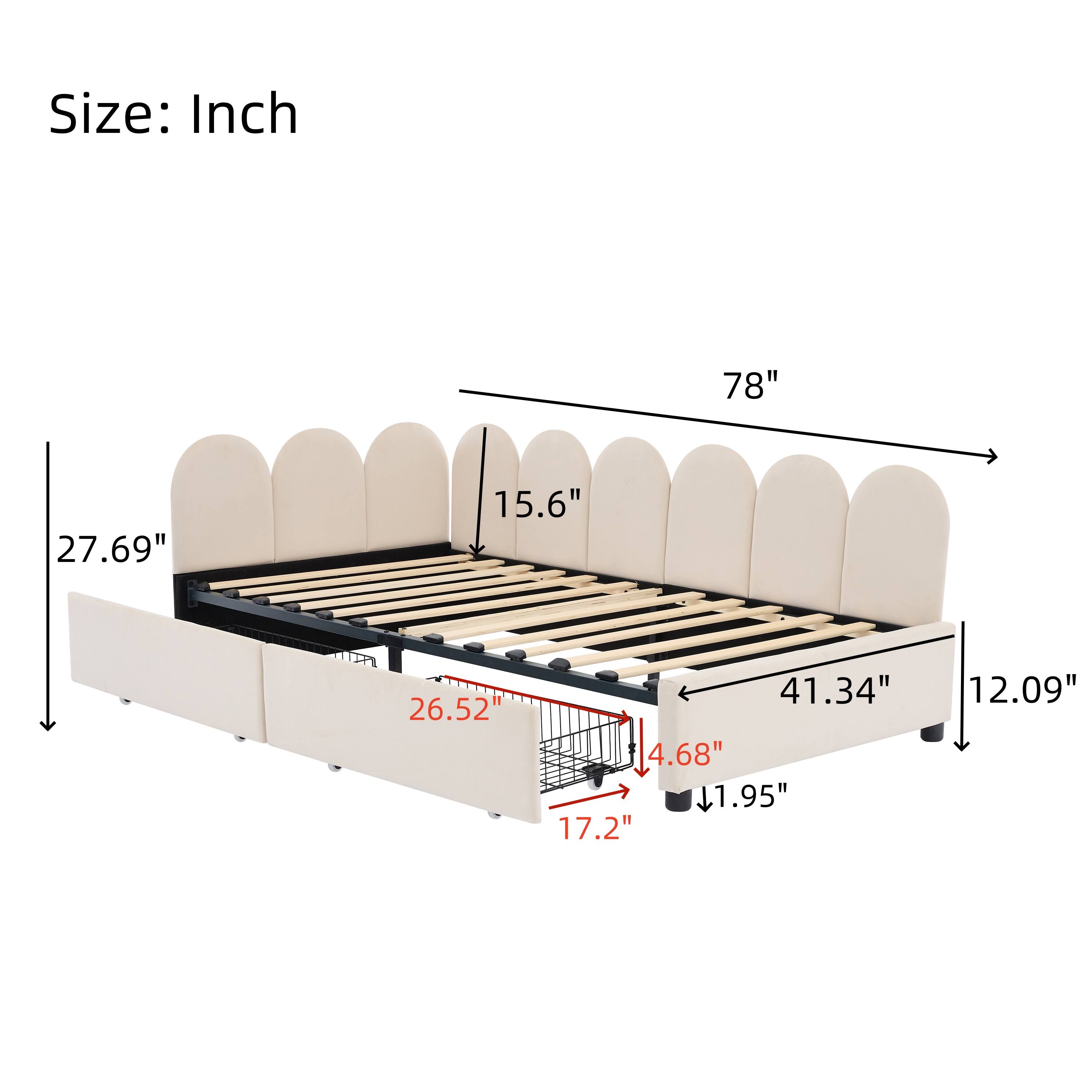 Size: Inch

- 78"
- 27.69"
- 15.6"
- 26.52"
- 41.34"
- 4.68"
- 1.95"
- 17.2"
- 12.09"