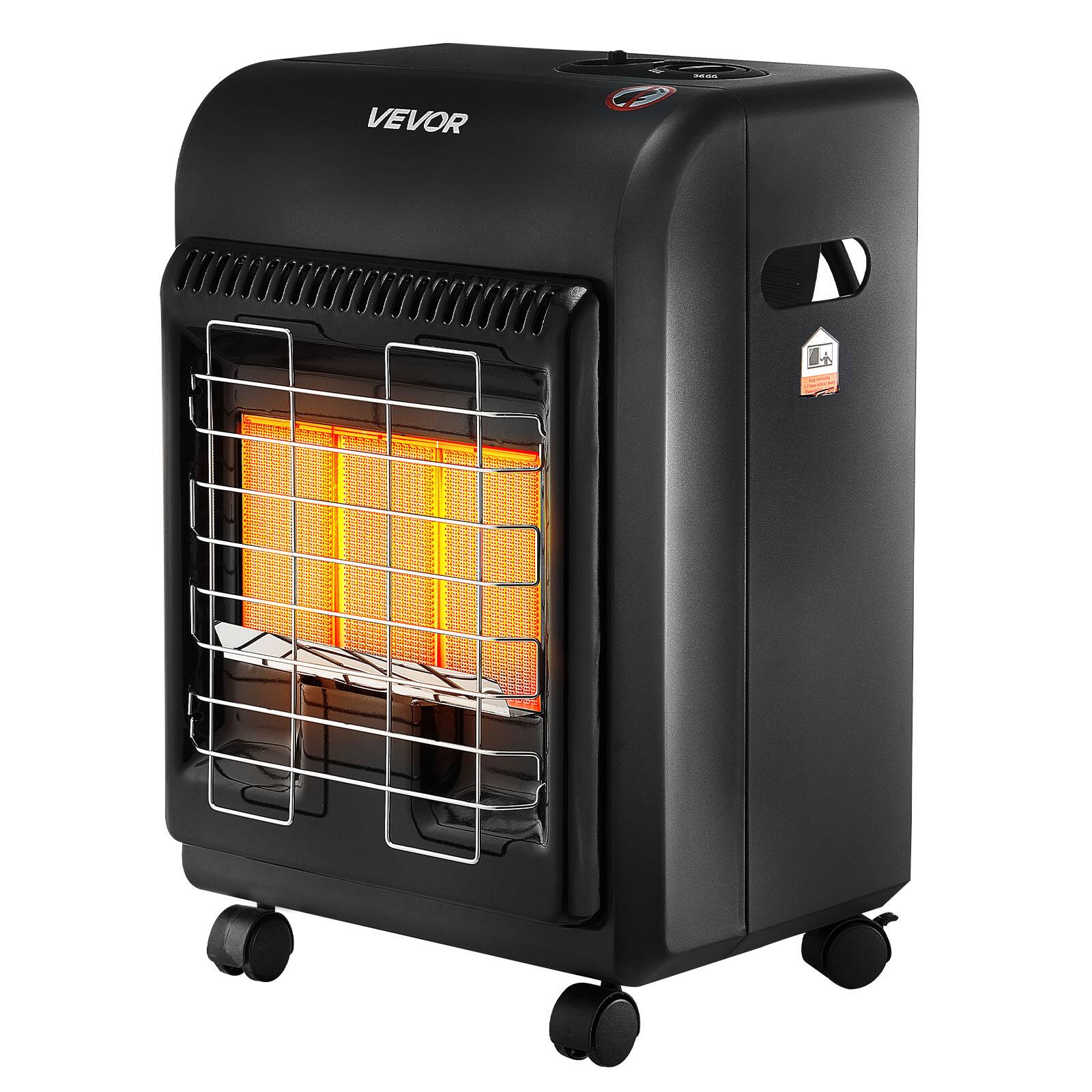 Alt View 5. VEVOR - Propane Heater,6000 to 18000 BTU Propane Cabinet Heater with 3 Modes Temp Settings & Tip-over Protection,Garage Radiator - Black.