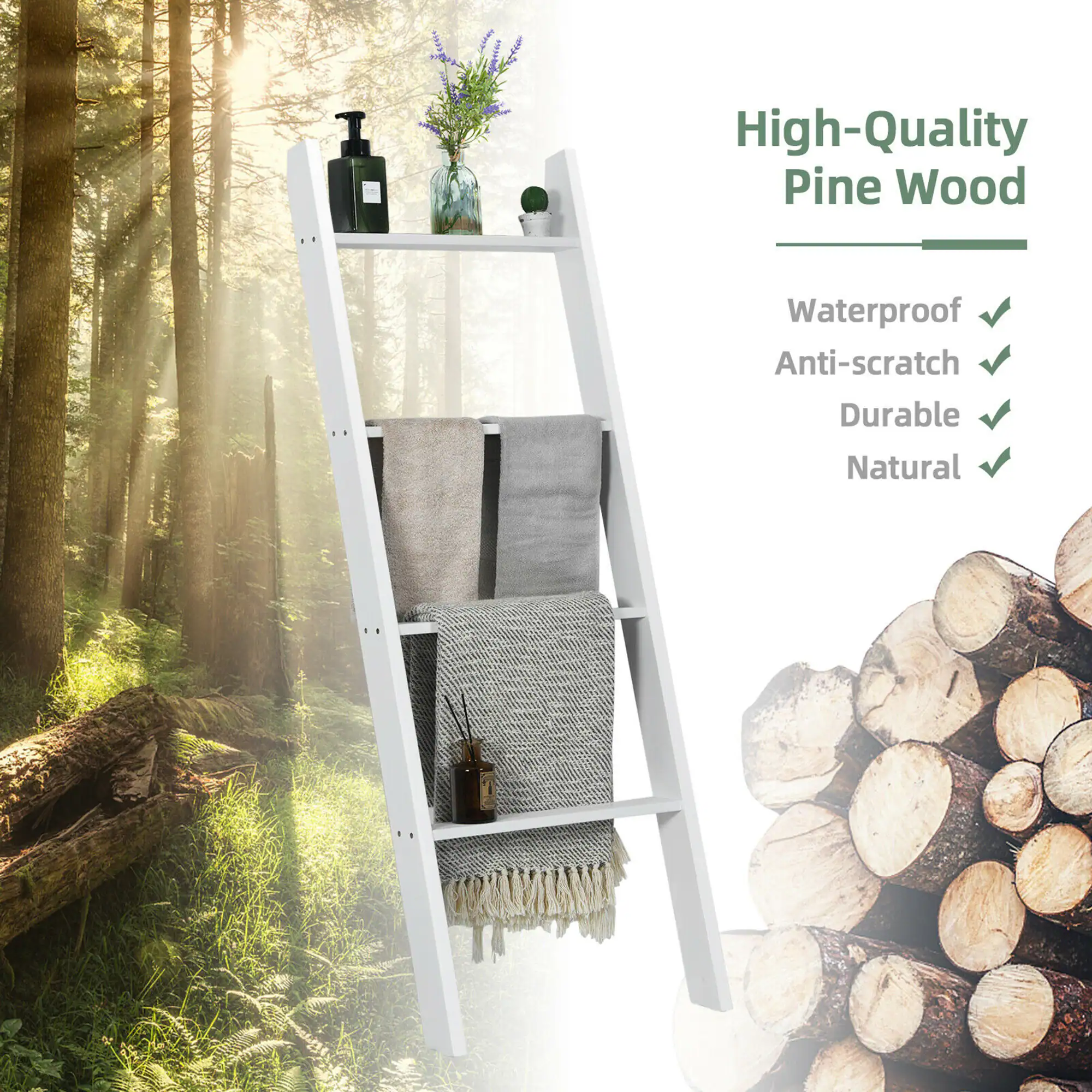 High-Quality Pine Wood

- Waterproof
- Anti-scratch
- Durable
- Natural