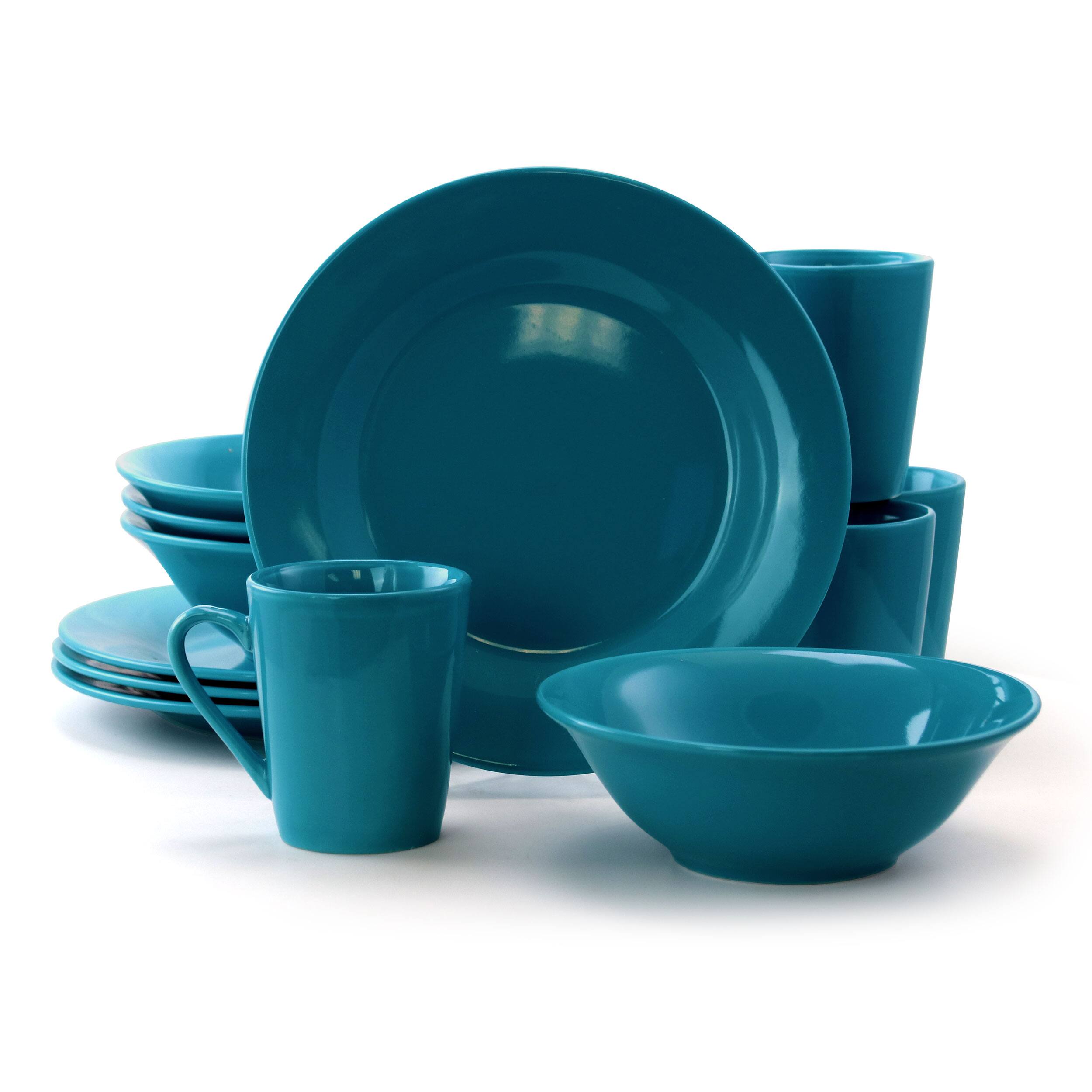 Alt View 4. Gibson - Gibson Home Carlton 12 Piece Dinnerware Set in Blue - Blue.