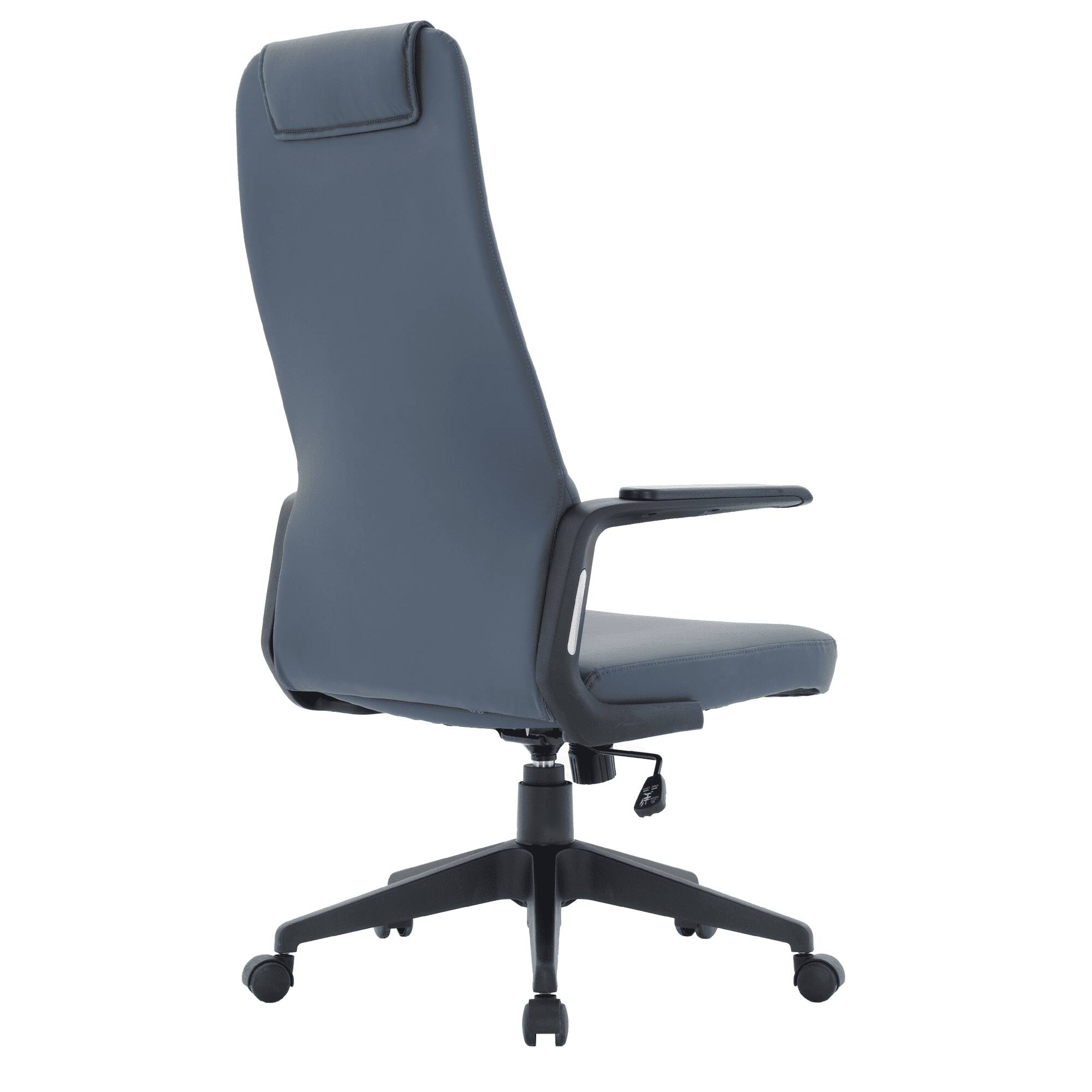 Alt View 5. LeisureMod - Nexa Ergonomic Office Chair High-Back Leather Computer Chair Adjustable Height Swivel and Tilt Desk Chair - Blue Leather.