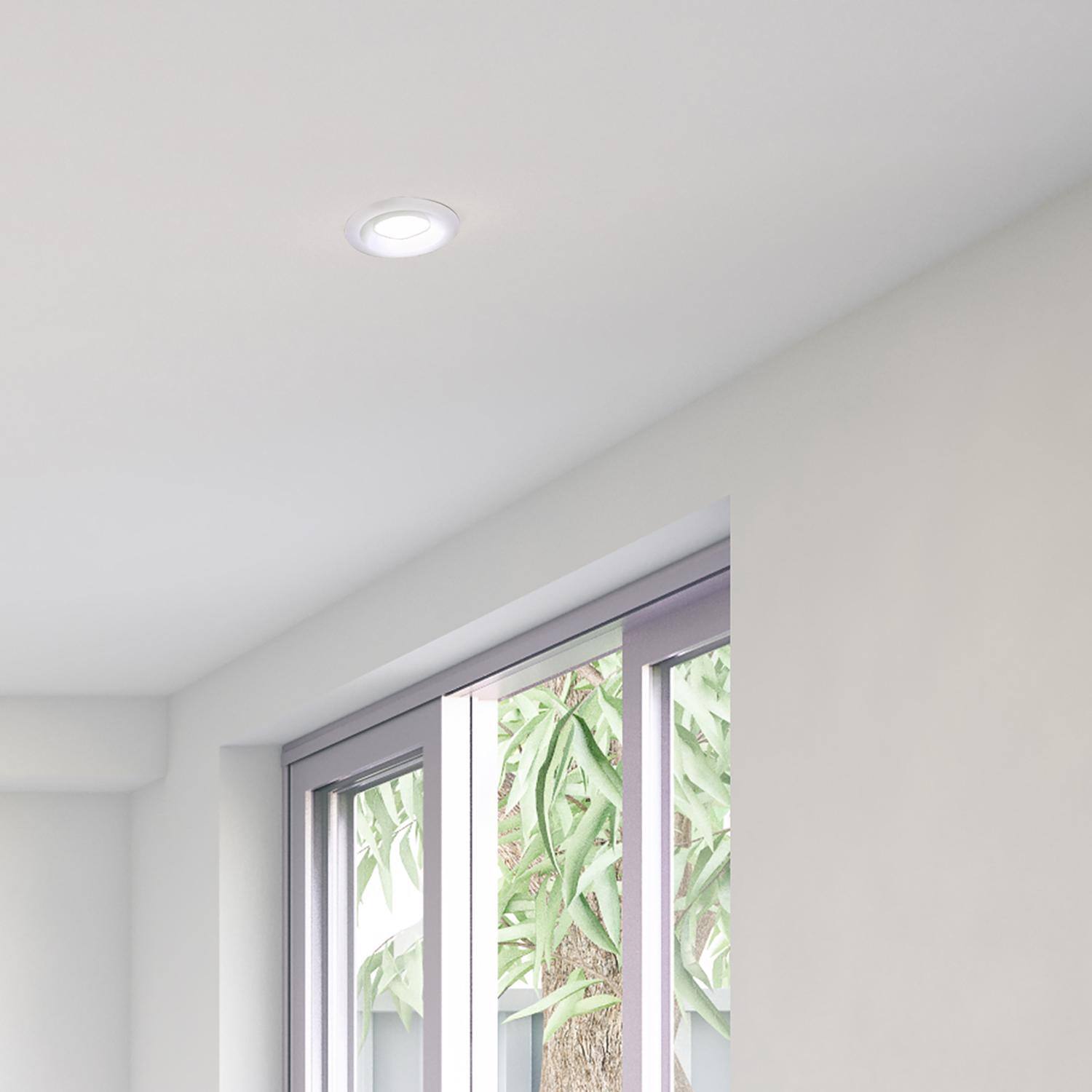 Angle. Halo - Halo Matte White 6 in. W Plastic LED Canless Recessed Downlight 8.5 W.