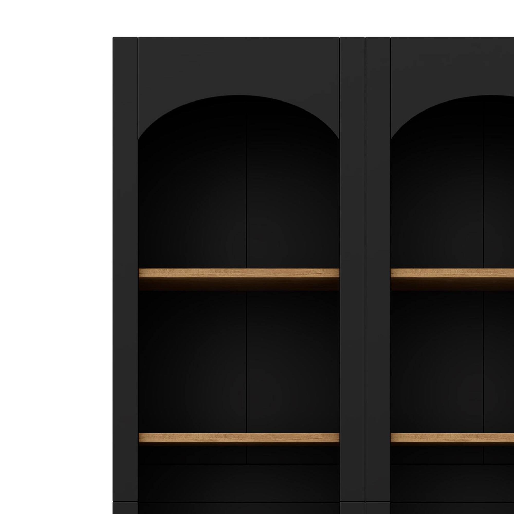 Alt View 6. APRILSOUL - Free Standing 5 Tier Bookshelves Set of 2 Farmhouse 72H Black Living Room Home Office - Black.