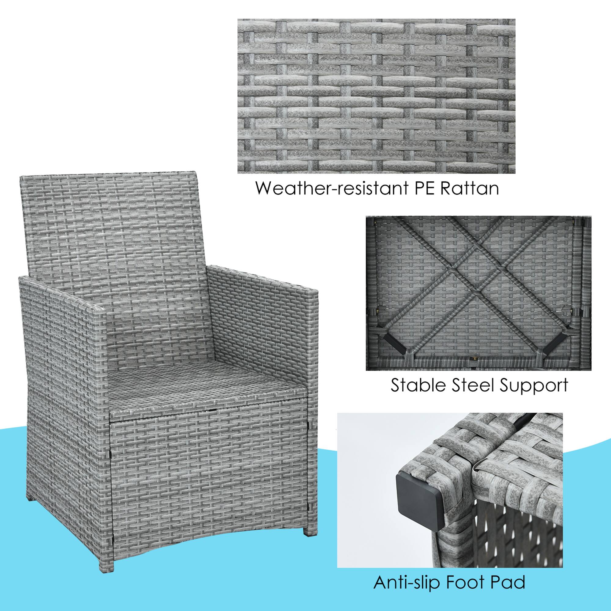 Weather-resistant PE Rattan  
Stable Steel Support  
Anti-slip Foot Pad