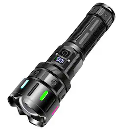 Cluzine - Zoomable Tactical Flashlight with Digital Display, IPX6 Waterproof
