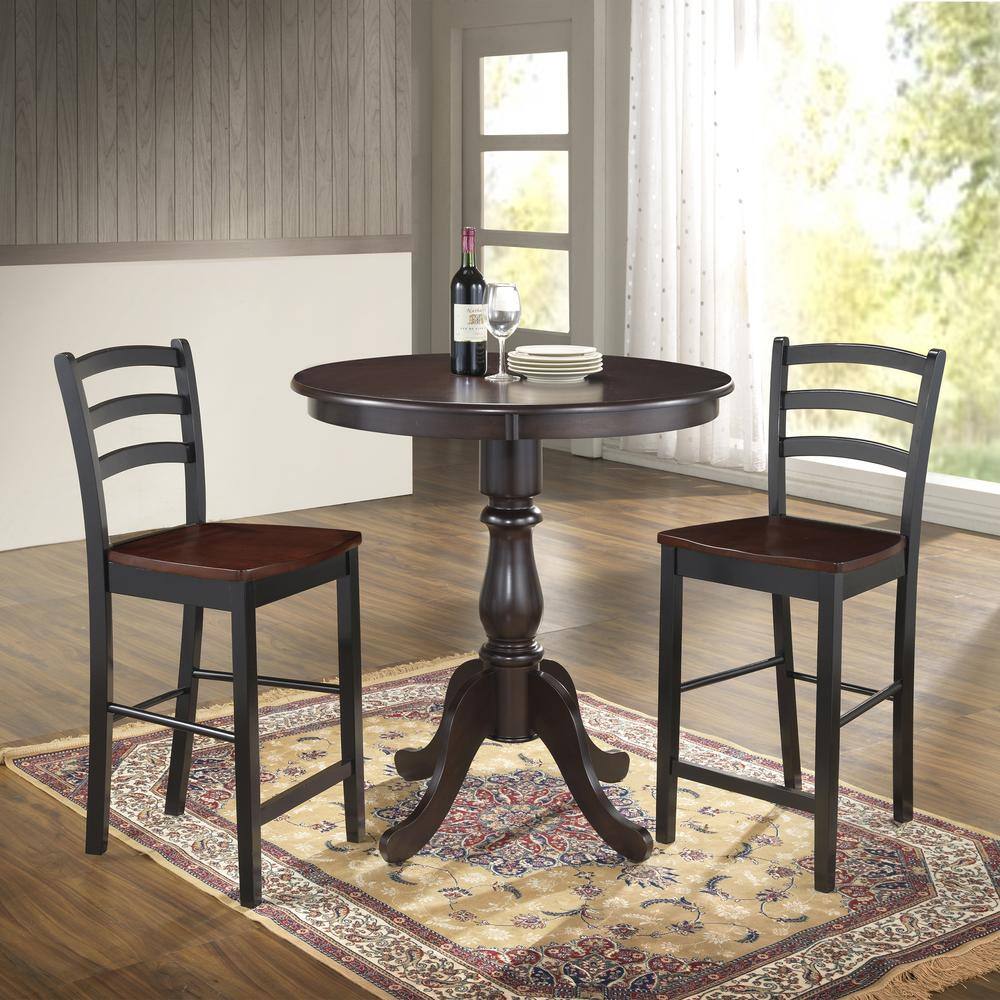 Alt View 2. Carolina Chair & Table - Fairview 36" Round Pedestal Bar Table - Espresso - Espresso.