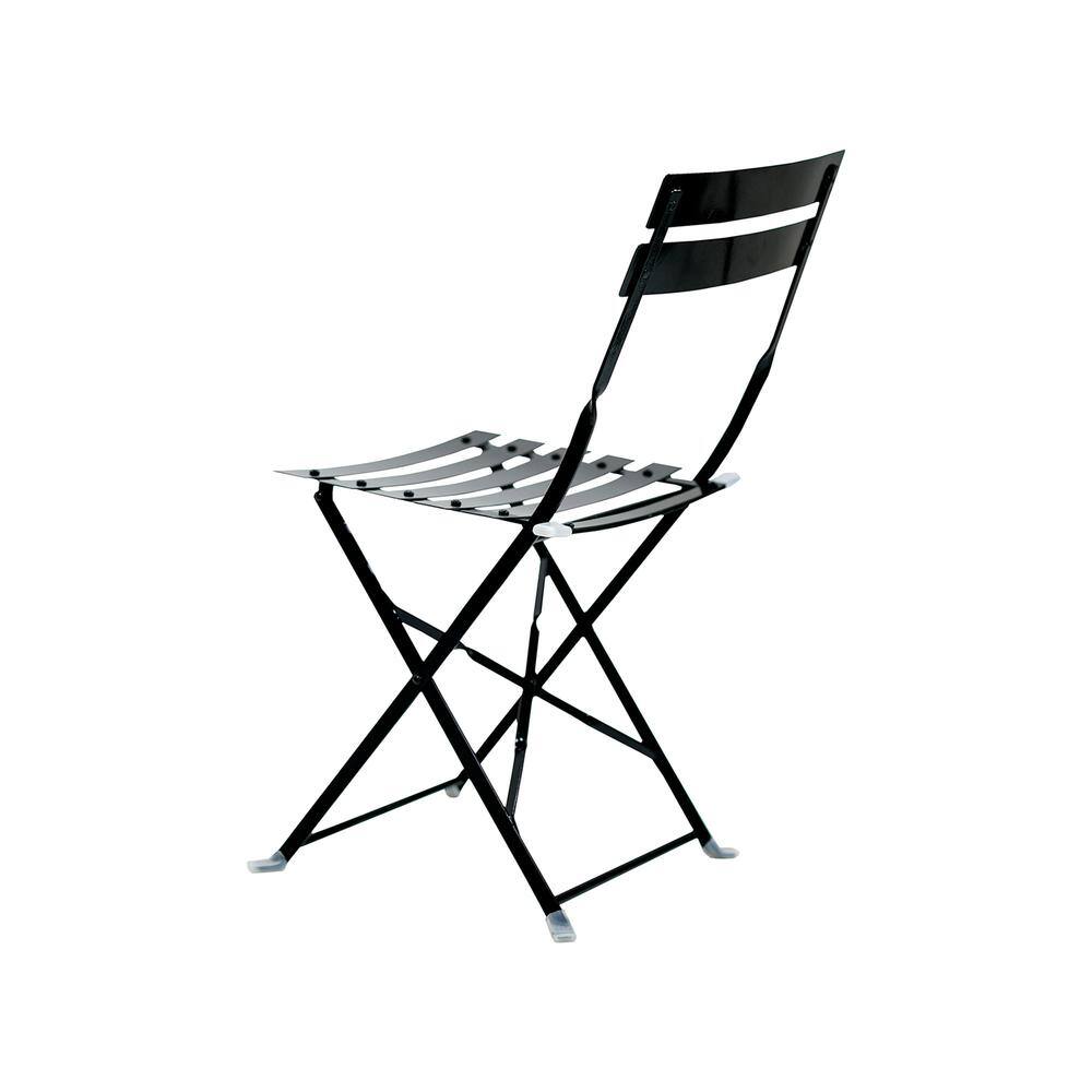 Alt View 1. Carolina Chair & Table - Bistro Folding Outdoor Chair Set - Set of 2 - Black - Black.