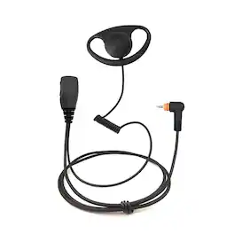 ProMaxPower - D-Shape Earhanger with PTT Mic for Motorola SL300, TLK100 & Other Radios - Black