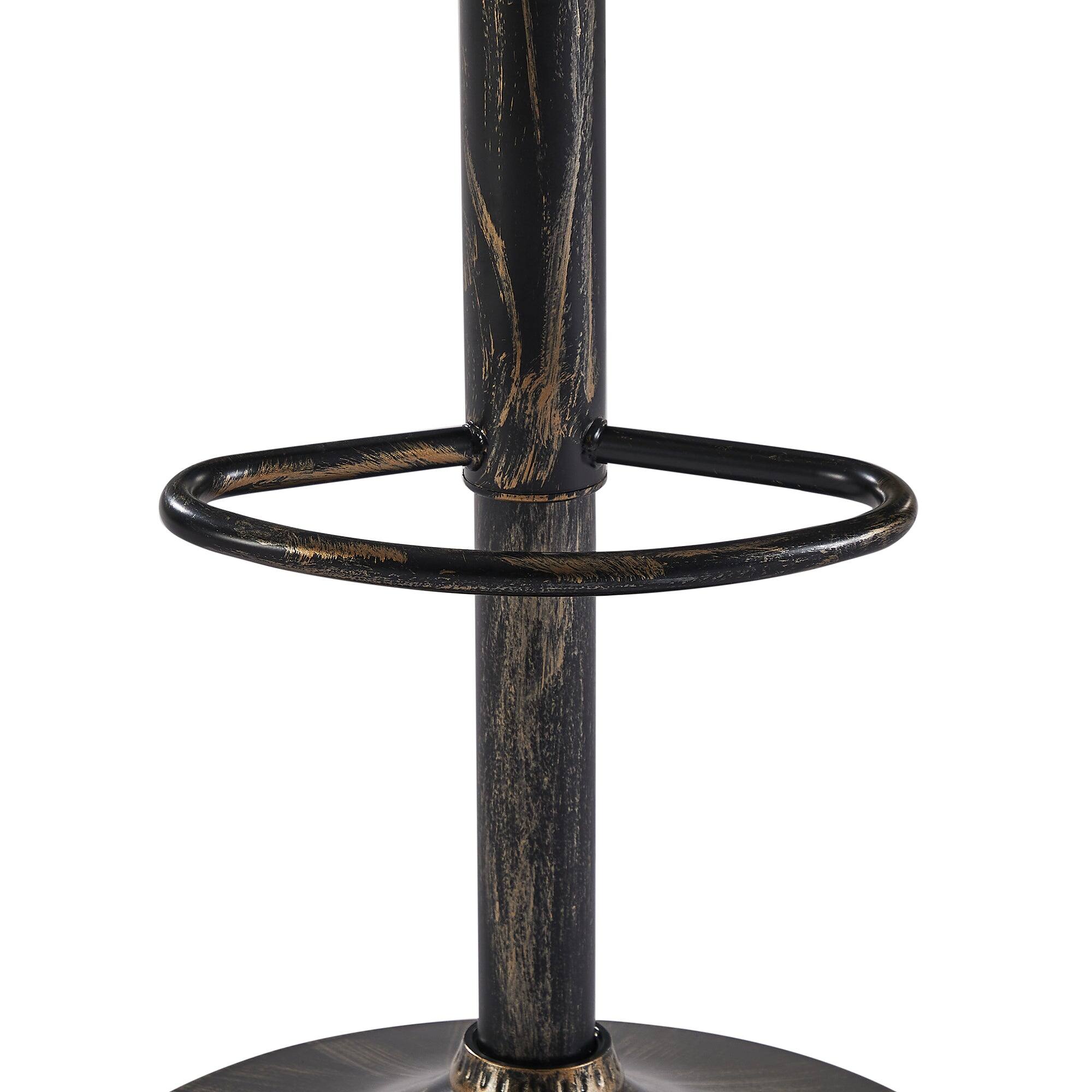 Left. Vecelo - Set of 2 Adjustable Swivel Bar Stools - PU Leather Seat, 360° Rotation, Height 35.4"-43.7", 330lb Capacity - Dark Brown.