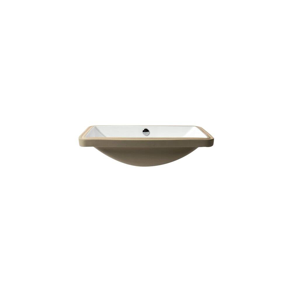 Back. Alfi - White 24" Rectangular Undermount Ceramic Sink - White.