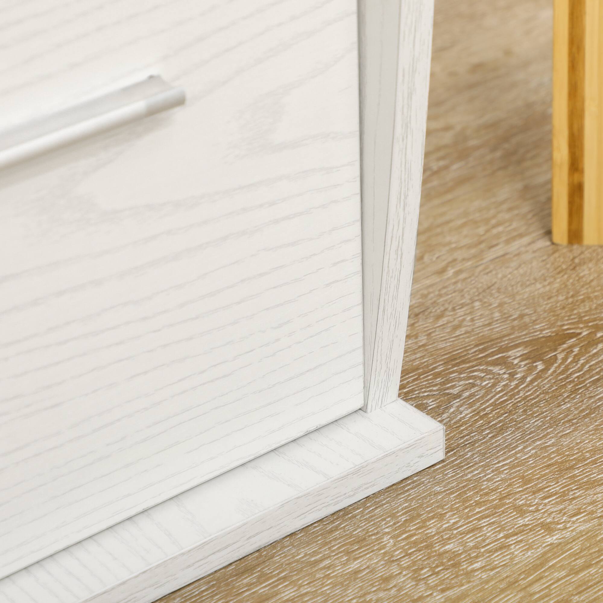 Alt View 5. Homcom - 47" Computer Desk with Keyboard Tray and Storage Drawers, Home Office Workstation Table with Storage Shelves - White.