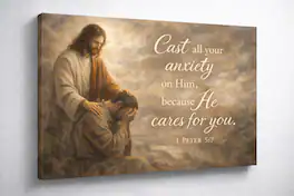 FC Design - Large Soft Comfort Christ Canvas 24x36" Ready-to-Hang Religious Art Painting Home Wall Decor Gift - MultiColor