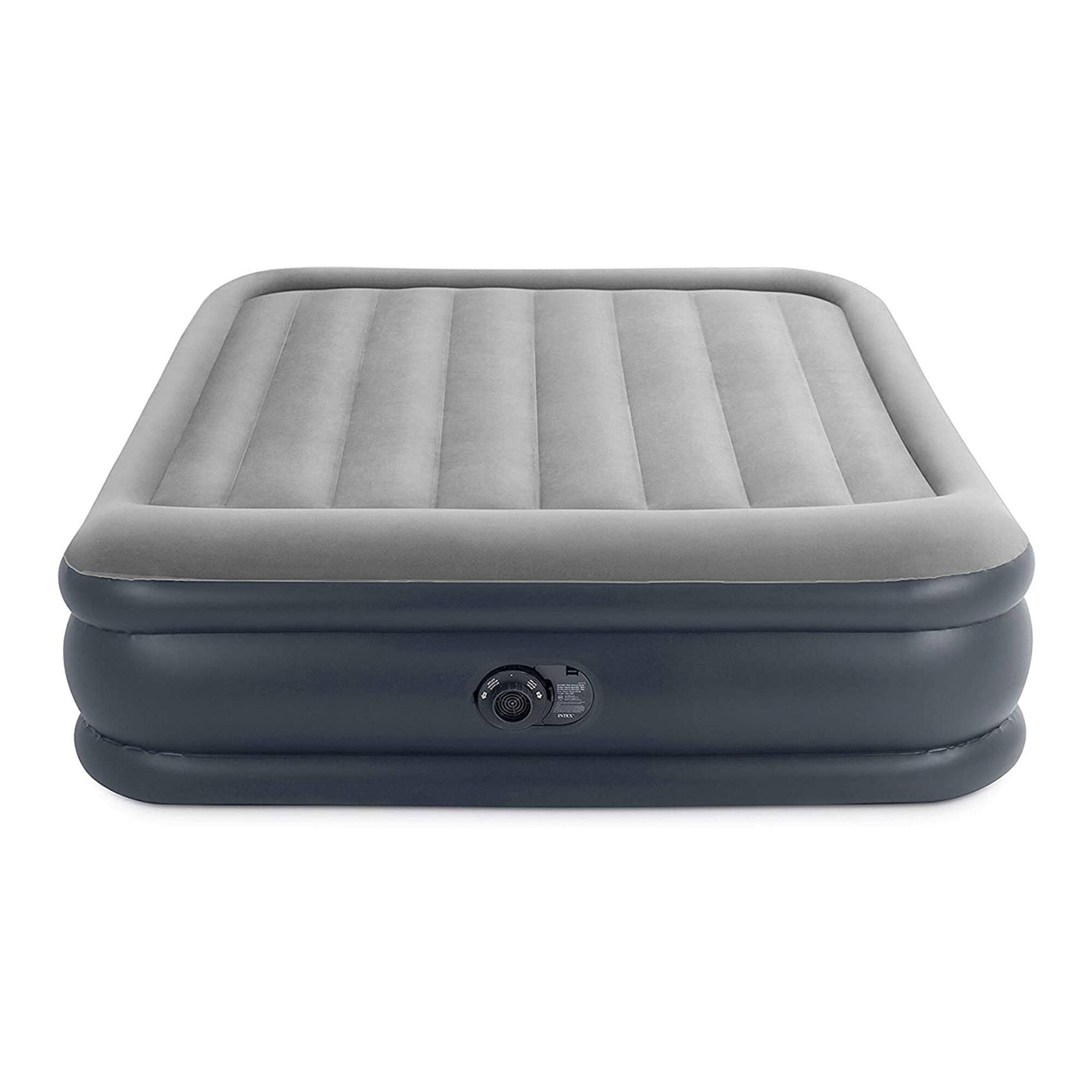 Alt View 8. Intex - Intex Dura Beam Deluxe Pillow Raised Air Mattress Bed w/Pump, Queen (2 Pack) - Gray.