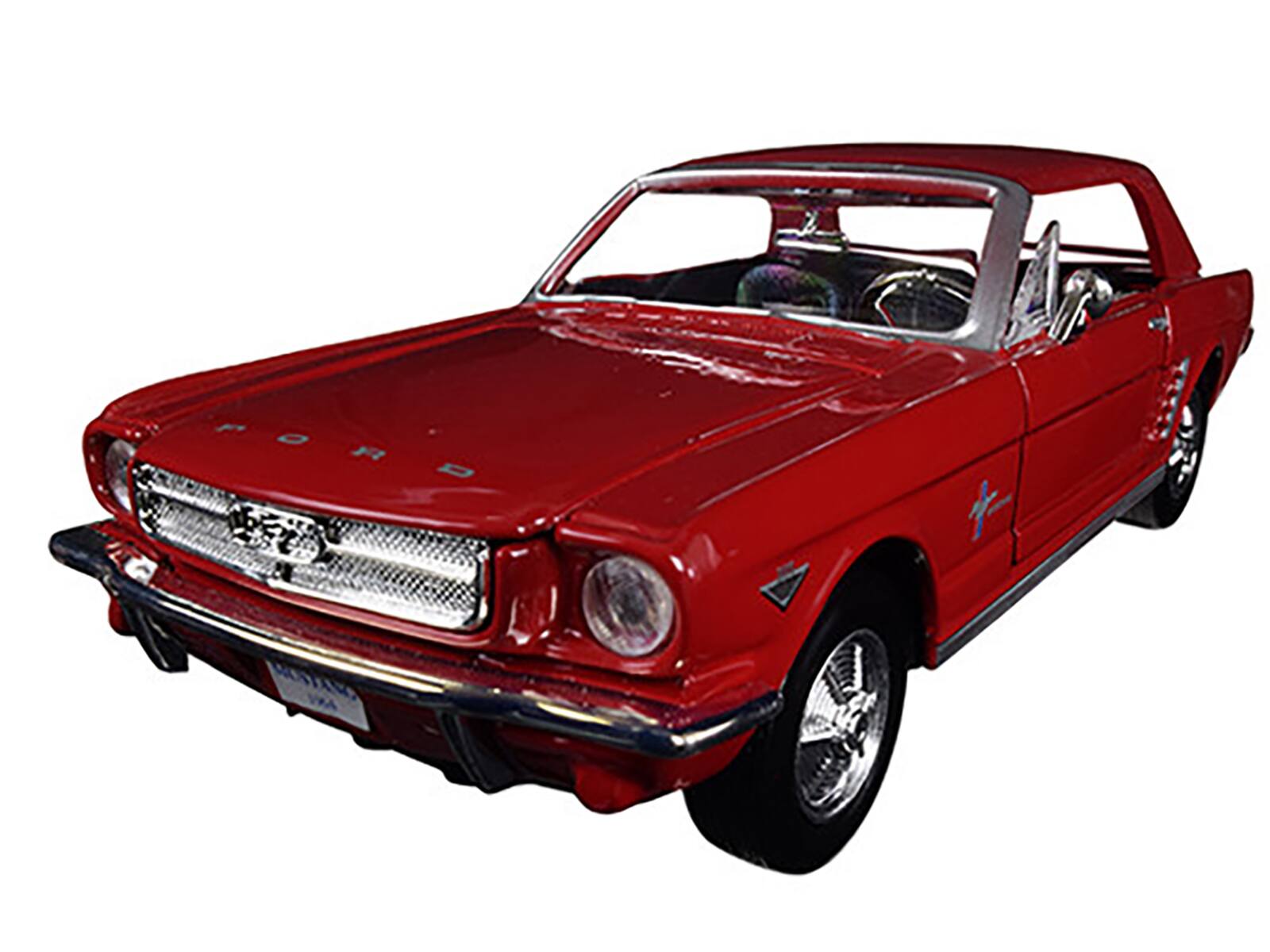 Angle. Motormax - 1964 1/2 Ford Mustang Red 1/24 Diecast Model Car by Motormax - Red.