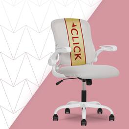 Click365 - Ergonomic Mesh Chair with Flip-Up Arms - Light Gray