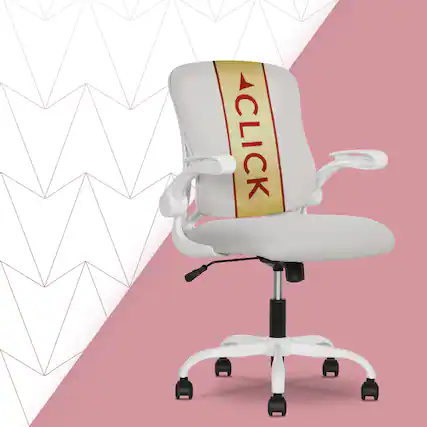 Front. Click365 - Click365 Ergonomic Mesh Chair with Flip-Up Arms, Light Gray - Light Gray.