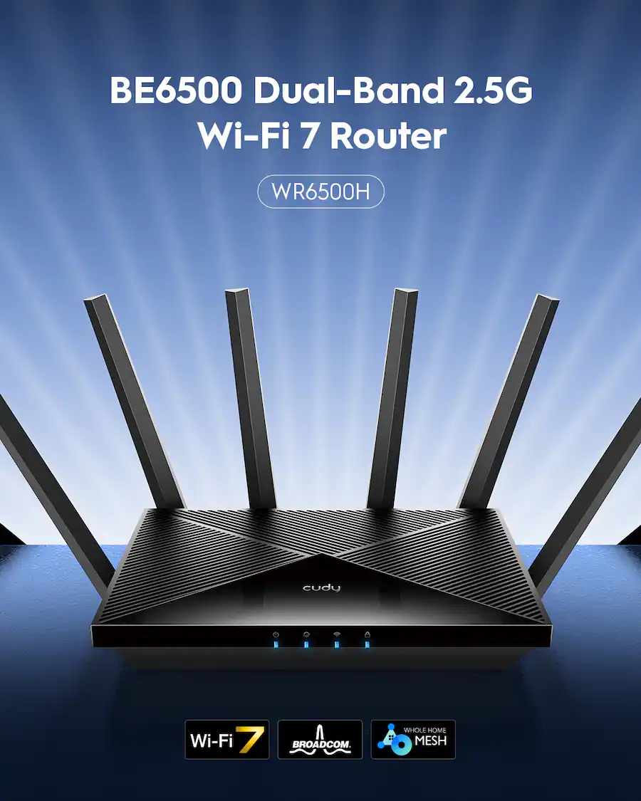 BE6500 WiFi 7 Router Dual Band Gaming Router, 2.5G WAN Port, 6500Mbps ...
