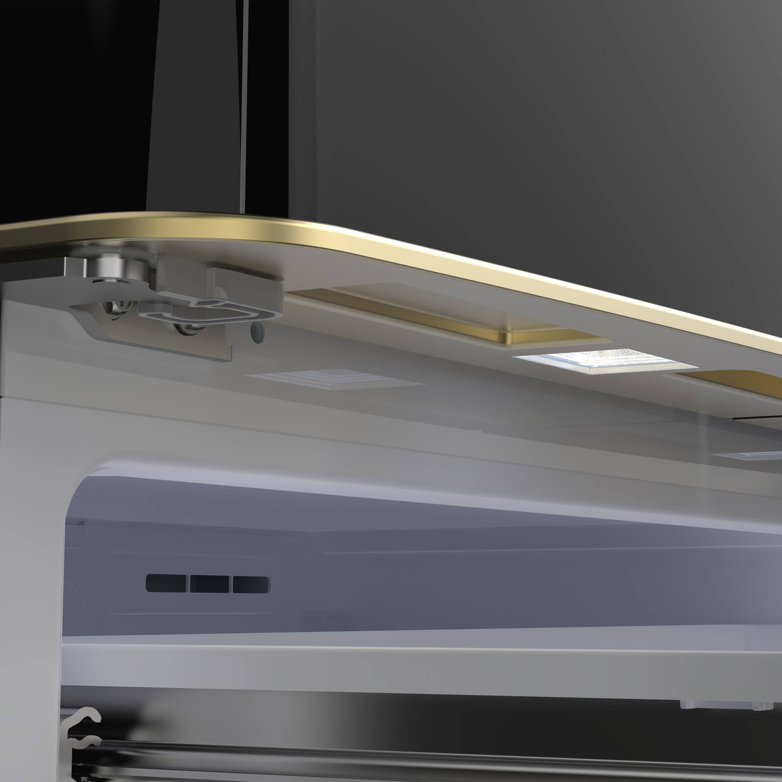 Alt View 6. Forno Appliances - Luigi 18 Cu. Ft. Counter-Depth French Door Refrigerator with Antique Brass Handles - Black.