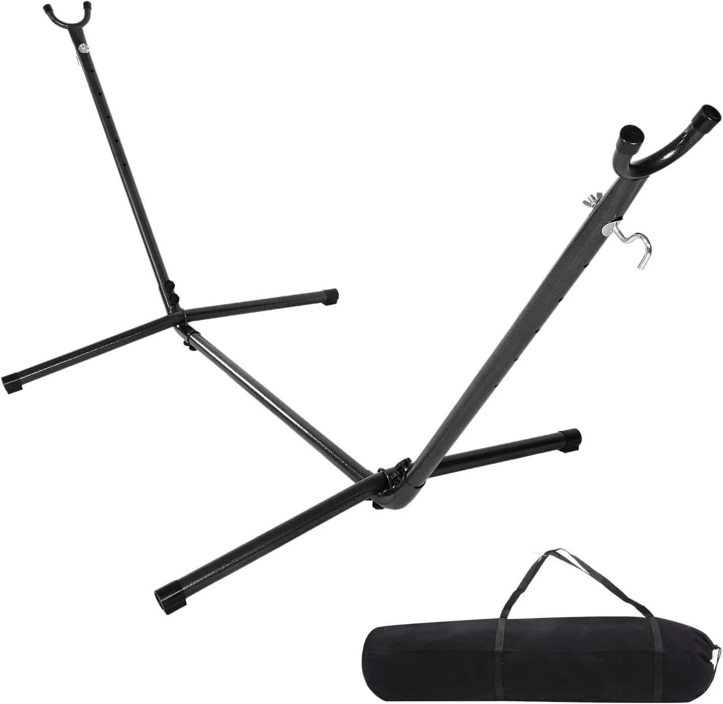 Winado - 9 FT Hammock Steel Stand Only Heavy Duty with Carrying Case Bag Portable Space Saving for Indoor Outdoor Garden Camping - Black