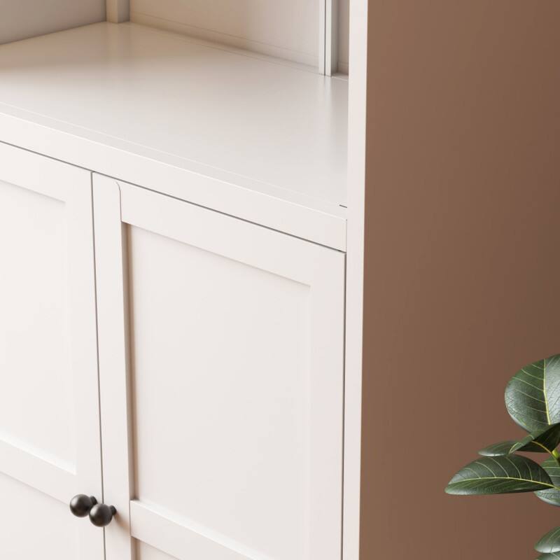 Alt View 9. ALEXOUN - 72" Metal Pantry Cabinet, Heavy Duty Stainless Steel with Adjustable Shelves, Freestanding Storage for Kitchen, Pantry - White.