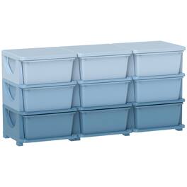 Qaba - 3 Tier Kids Storage Unit, 6 Drawer Chest Toy Organizer Plastic Bins for Kids Bedroom, Nursery, Kindergarten - Blue