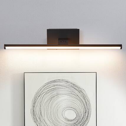 Front. Parrot Uncle - Battery-Powered 3000K LED Black Vanity Light with Remote Control - Black.