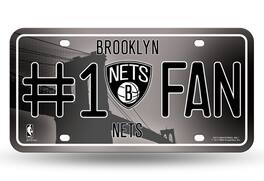 Rico Industries - Brooklyn Nets NBA #1 Fan Metal License Plate Auto Tag - Multi