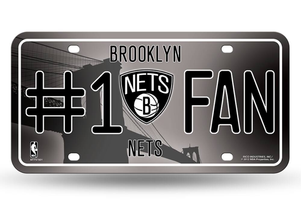 Brooklyn Nets #1 Fan Metal License Plate Tag - Number One! Let's Go!!