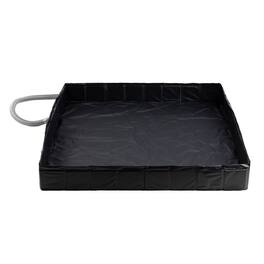Wakeman Outdoors - Portable Shower Pan 39.5” x 5.25” Foldable Indoor Outdoor Camping Shower Base Floor with Detachable Drainpipe and Clamp - Black