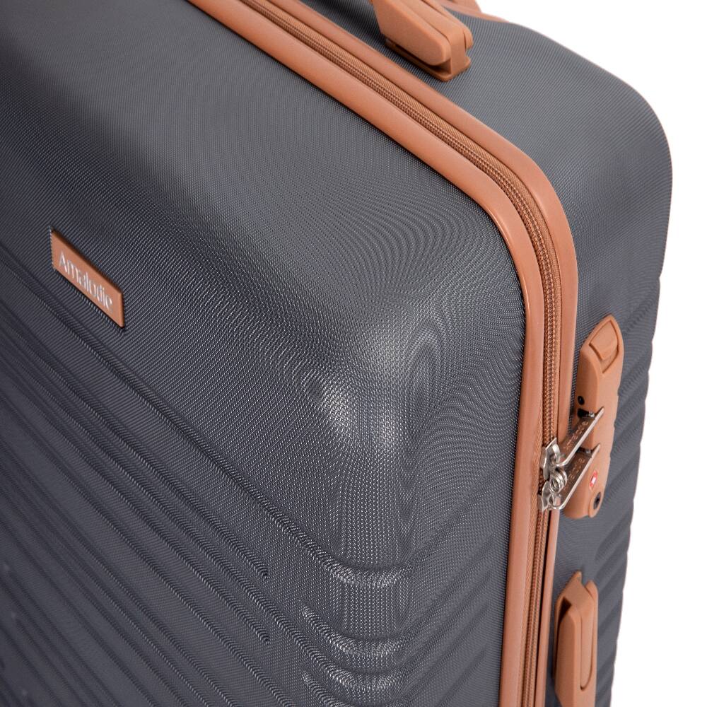 Alt View 9. Ropilly - Ropilly 5 piece luggage set Gray hard case suitcase ABS Expandable with TSA Lock Spinner Wheels Travel Bags - Gray.