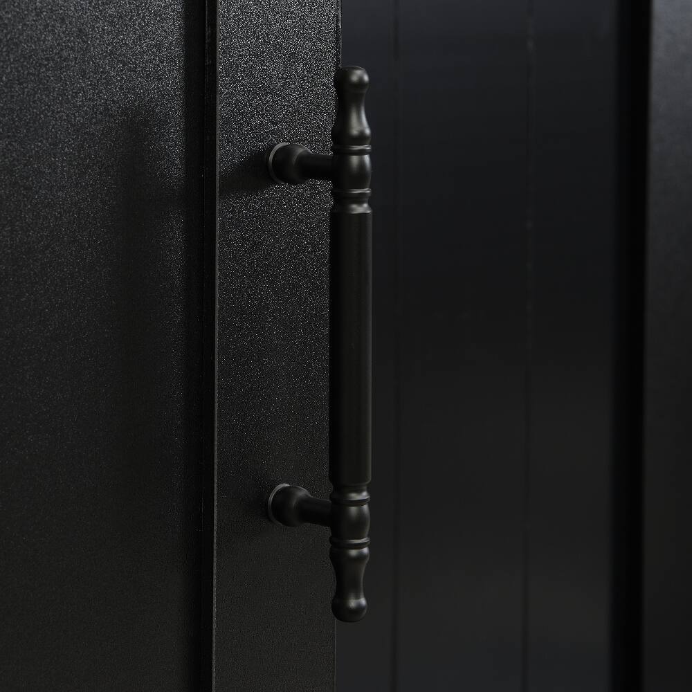 Alt View 8. Loheer - Loheer 79 inch tall modern hall tree, entryway bench with shoe storage, MDF, Black - Black.