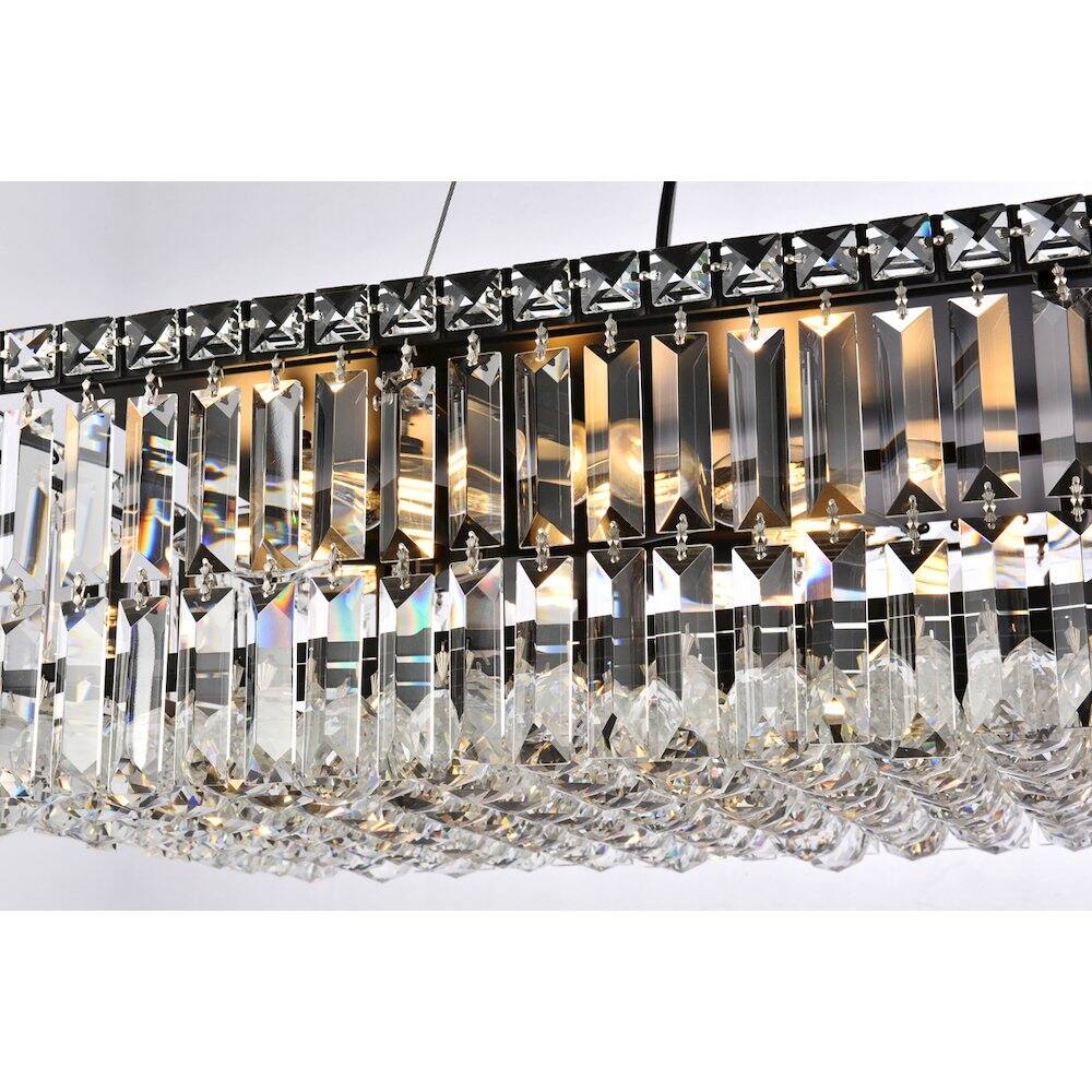 Back. Elegant Lighting - Maxime 36 Inch Black Chandelier - Black And Clear.