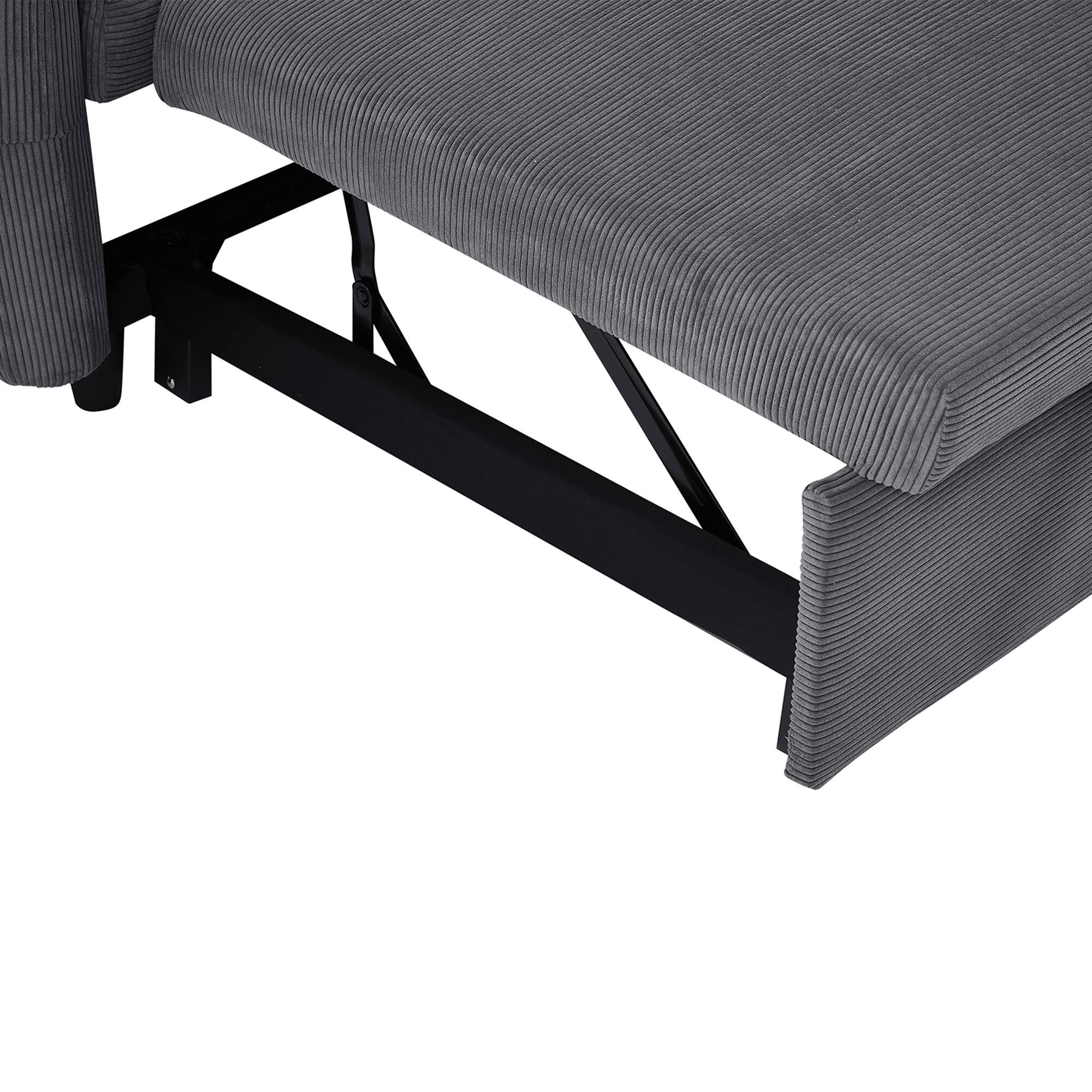 Left. GOODSILO - 57-Inch Pull-Out Convertible Sofa Bed Loveseat with Adjustable Backrest and USB Charging Ports for Modern Living Spaces - DARK GREY.