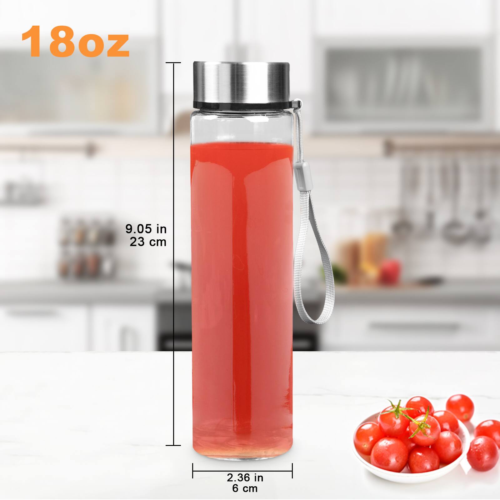 18oz  
9.05 in (23 cm)  
2.36 in (6 cm)