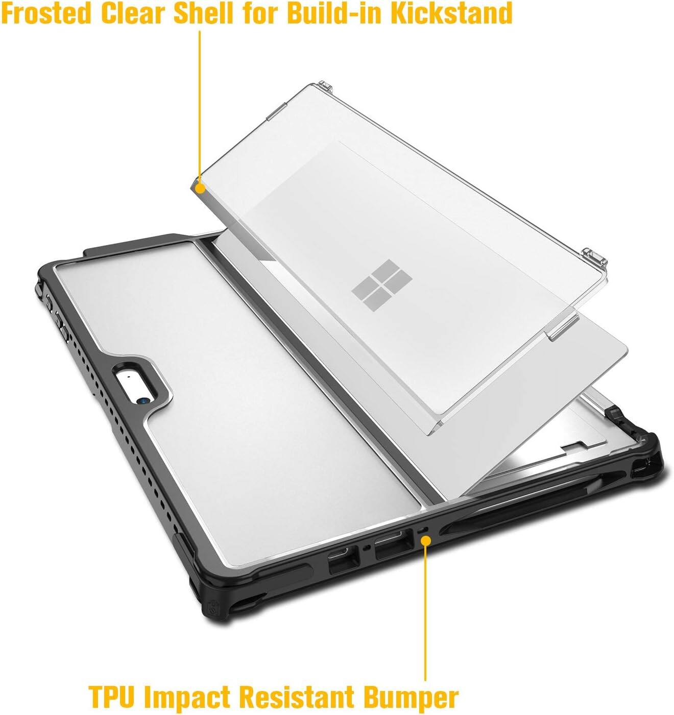 Frosted Clear Shell for Built-in Kickstand

TPU Impact Resistant Bumper