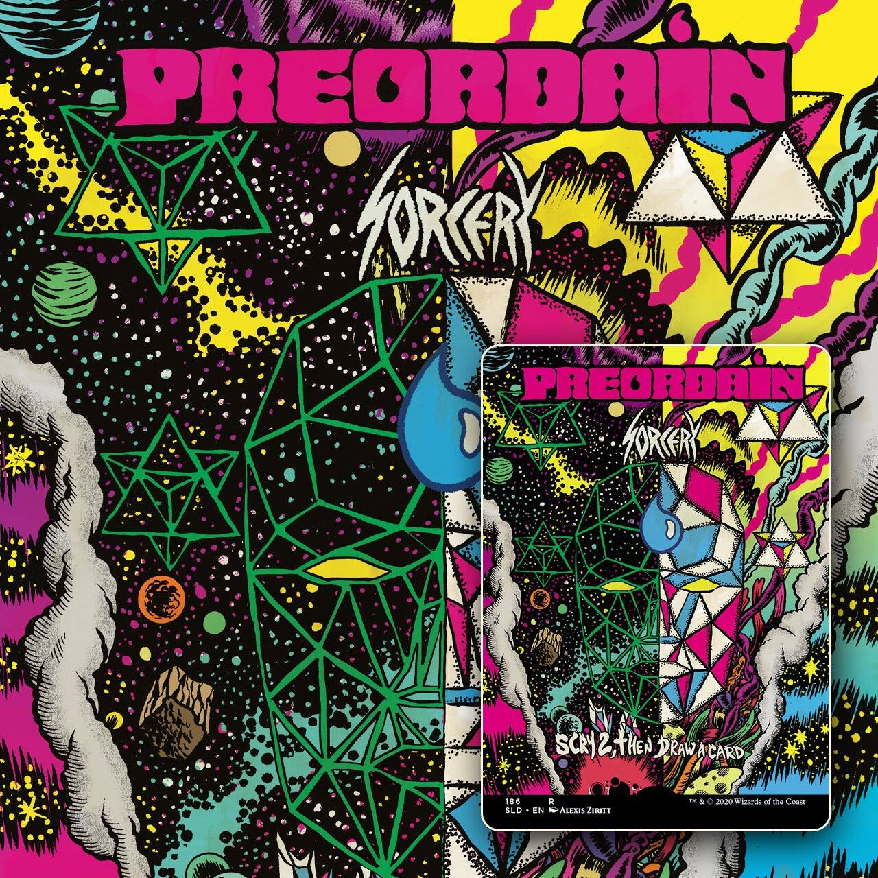 PREORDAIN KOREA PREORDAIN FORGERY  
SCRY 2; THEN DRAW A CARD  
6 SLD - EN  
ALEXIS ZIRITT - A  
2020 Wizards of the Coast