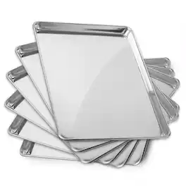 GRIDMANN - 15 x 21-in 6pk - Commercial Aluminum Cookie Sheets - Silver
