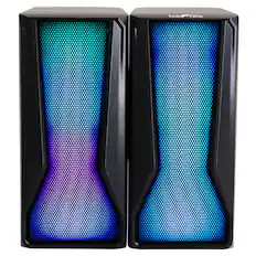 Front. beFree Sound - beFree Sound Color LED Dual Gaming Speakers - Black.