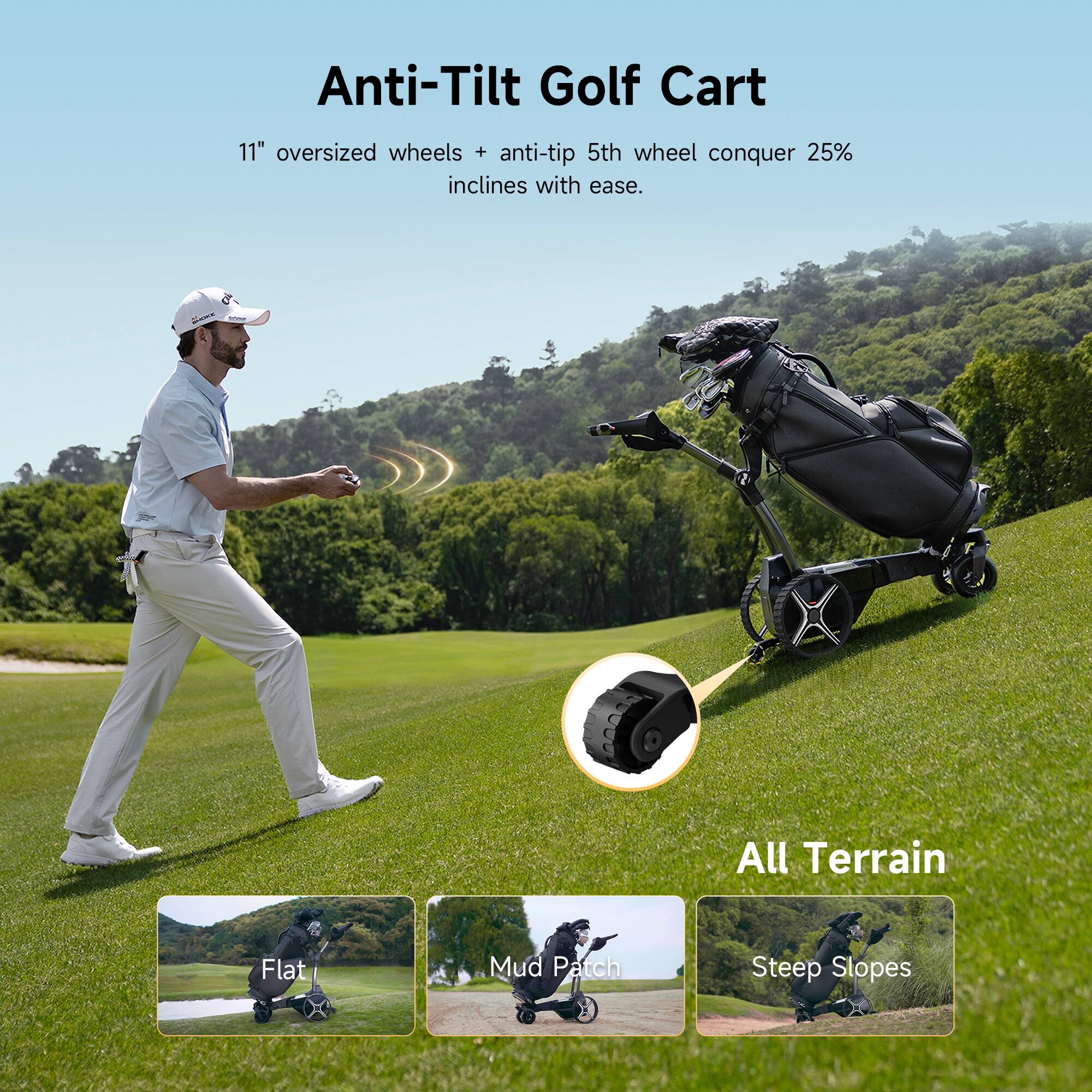 NAVEE Birdie 3X Electric Golf Cart with Follow Me, 36 Hole Max