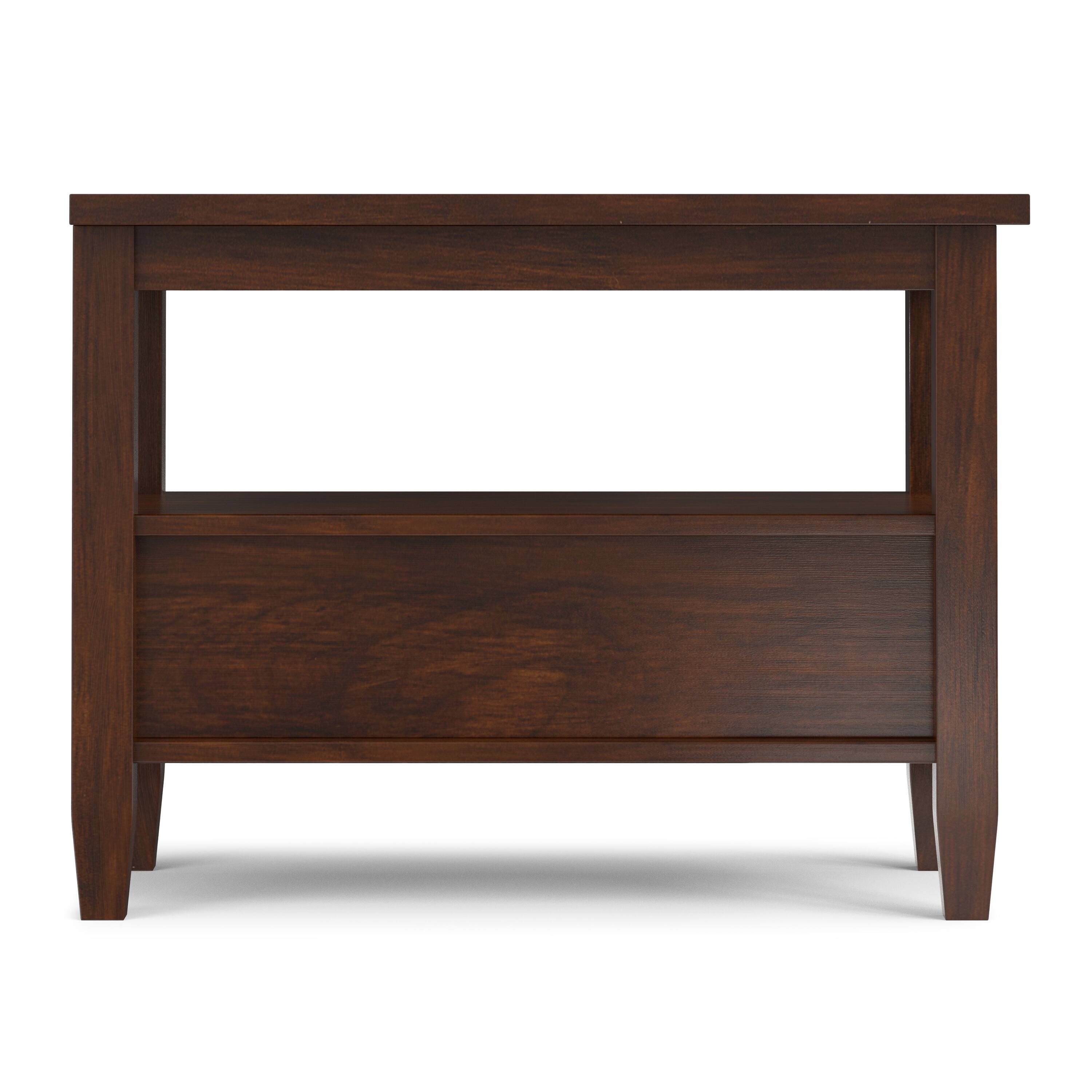 Alt View 2. Simpli Home - Warm Shaker 14 inch Wide Solid Wood Transitional Narrow Side Table in Russet Brown - Russet Brown.