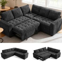 Dyonery - 5 Seat Modular Sectional Sofa with USB Ports, Adjustable Backrest, Storage Seats, Tool-Free Assembly,Black - Black