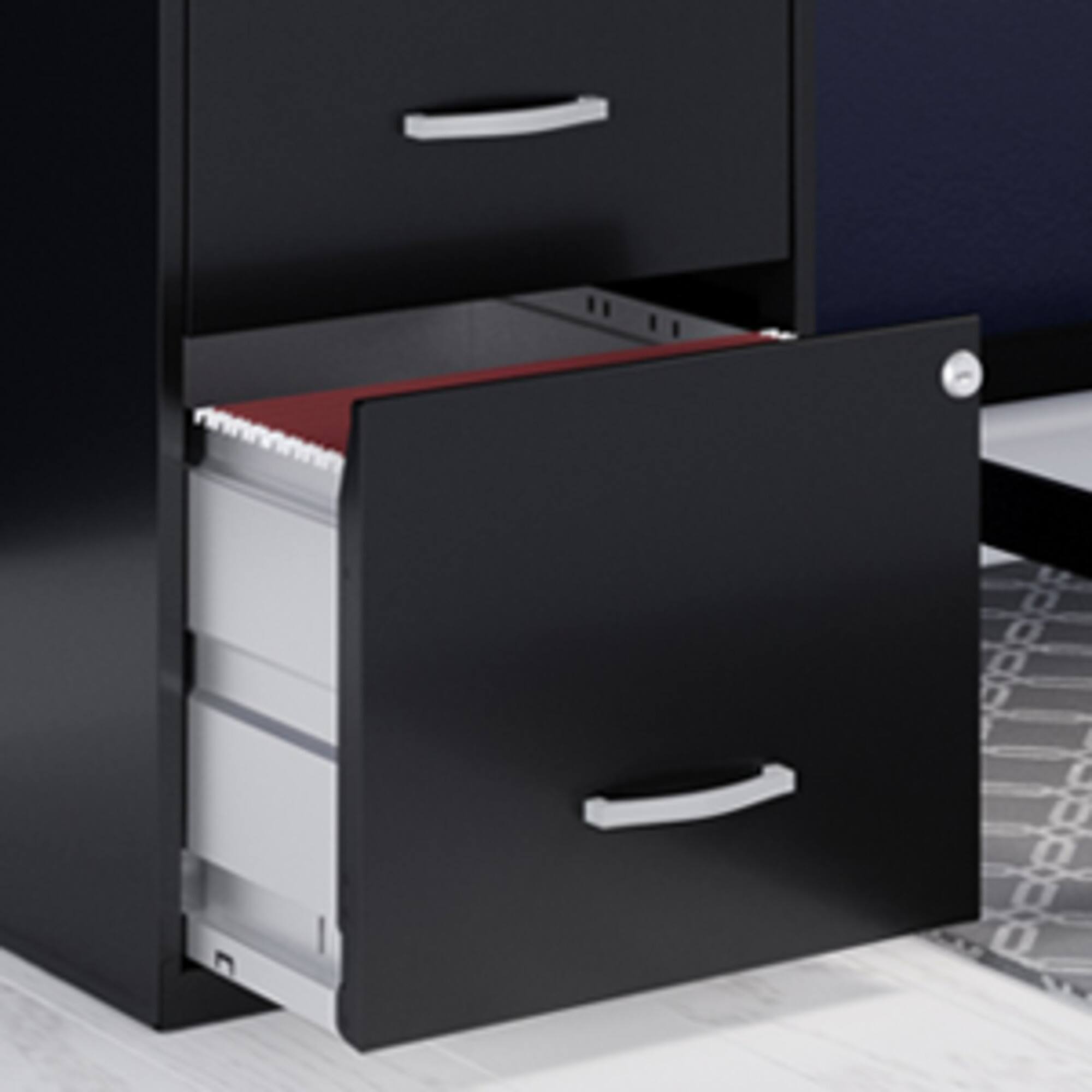 Alt View 29. Hirsh - Office Designs 18in. 2-Drawer Metal File Cabinet - Charcoal.
