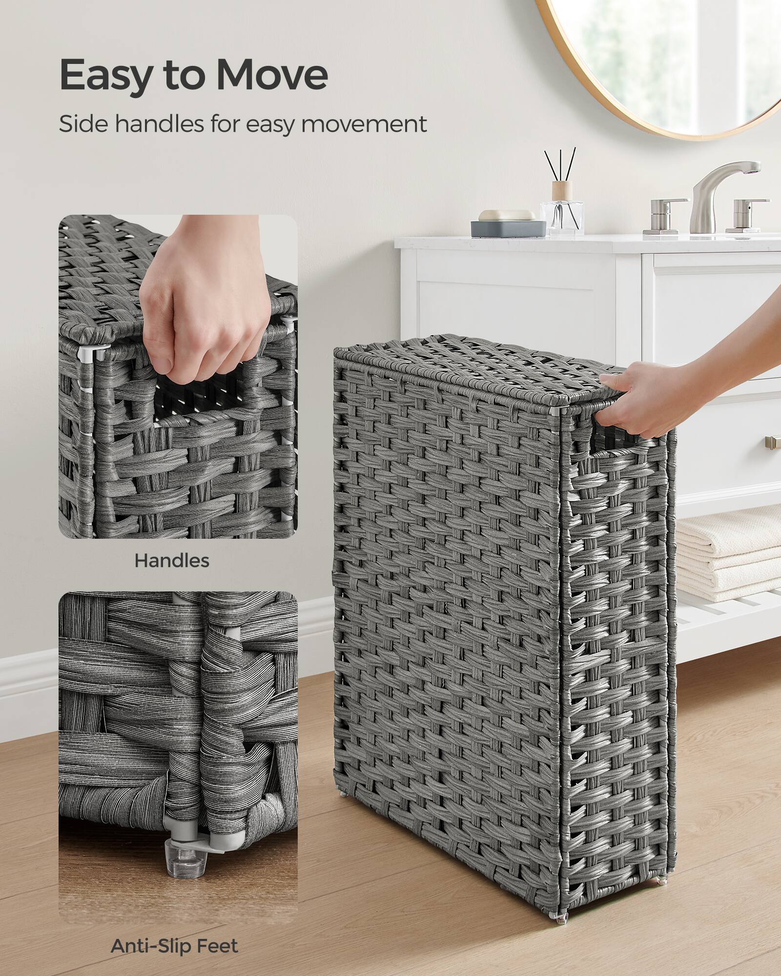 Easy to Move  
Side handles for easy movement  
Handles  
Anti-Slip Feet