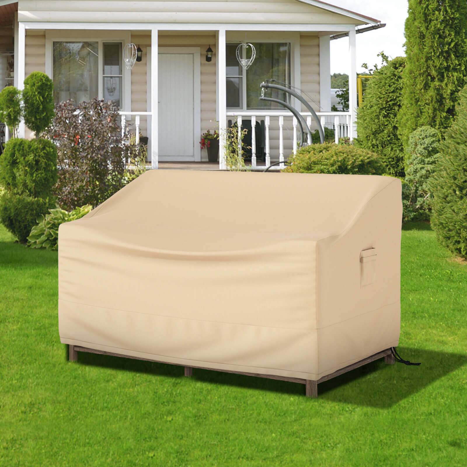 Alt View 4. Costway - Costway Patio 60"x43" 2-Seater Bench Loveseat Deep Sofa Cover Waterproof Handle Air Vent - Beige.