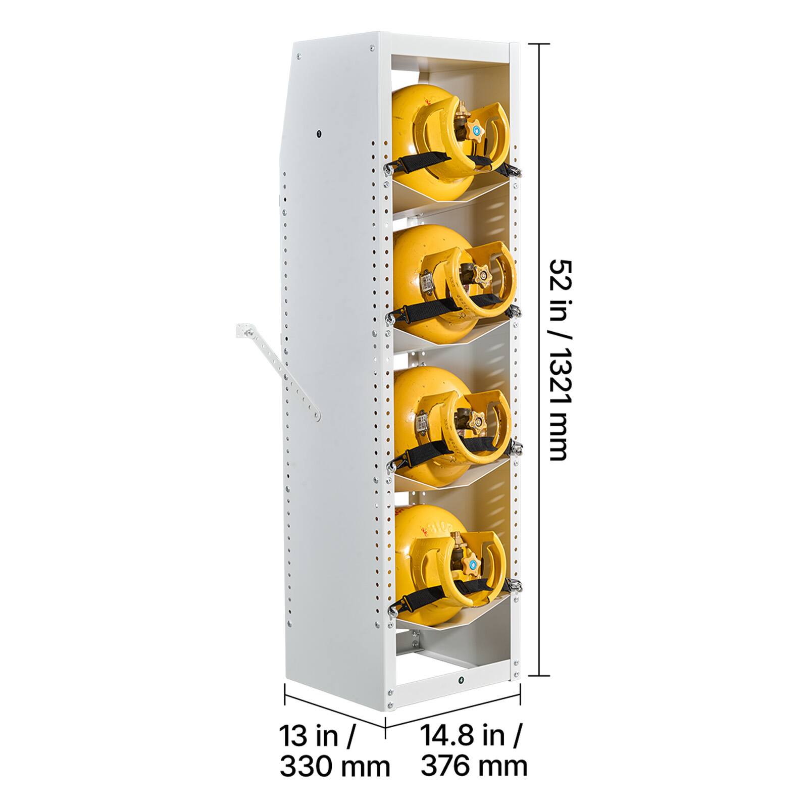 VEVOR Refrigerant Tank Rack, 14.8 x 13 x 52 inches, 4 Tiers for 4 ...