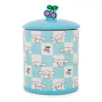 Front. Silver Buffalo - Sanrio Cinnamoroll Cherry Ceramic Snack Jar | Holds 64 Ounces - Blue.