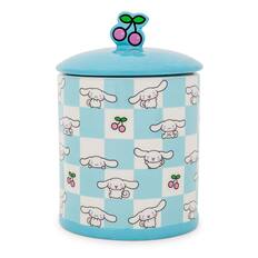 Front. Silver Buffalo - Sanrio Cinnamoroll Cherry Ceramic Snack Jar | Holds 64 Ounces - Blue.
