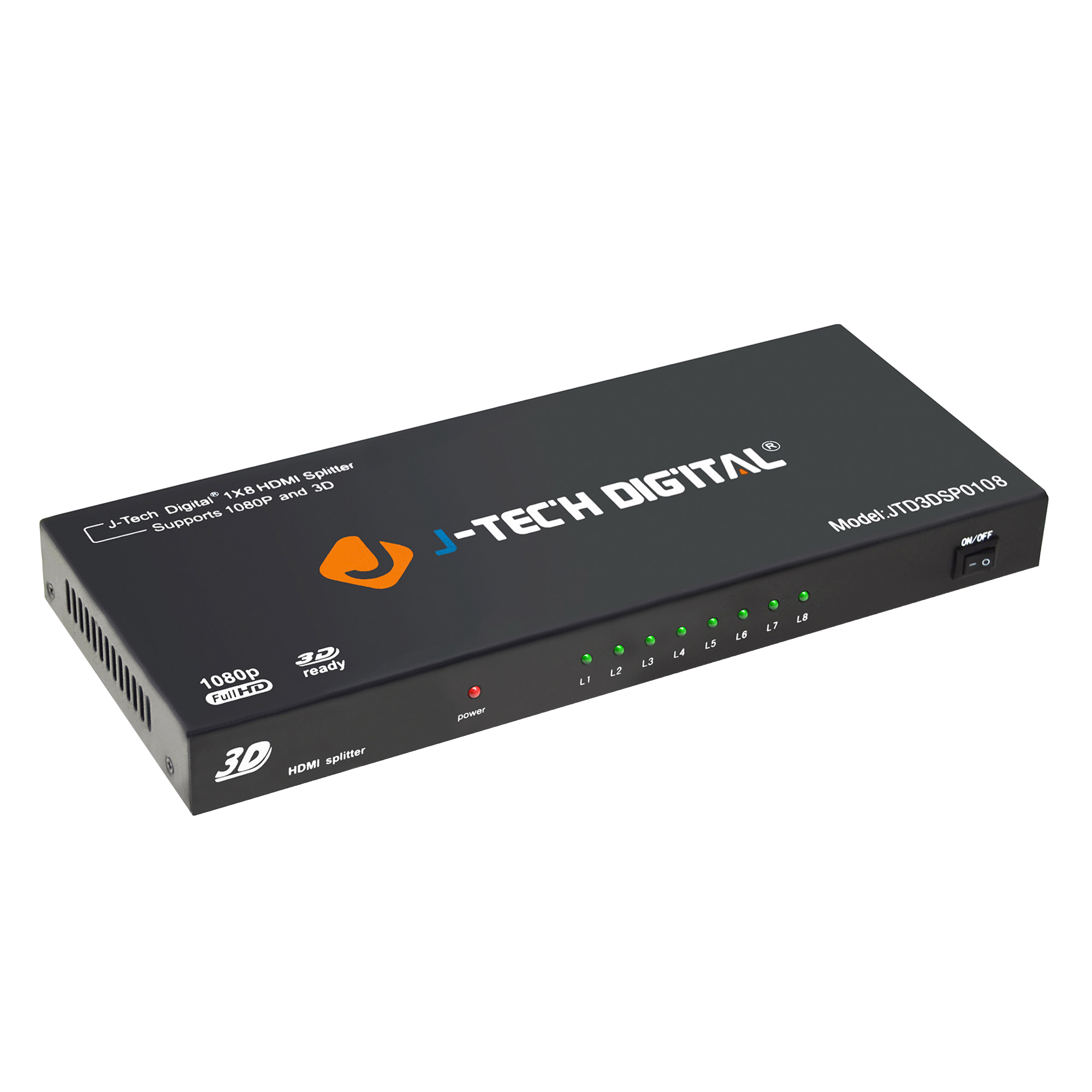 J-Tech Digital - 1080P 60Hz 1x8 HDMI Splitter - Black price history on PriceWatchPro